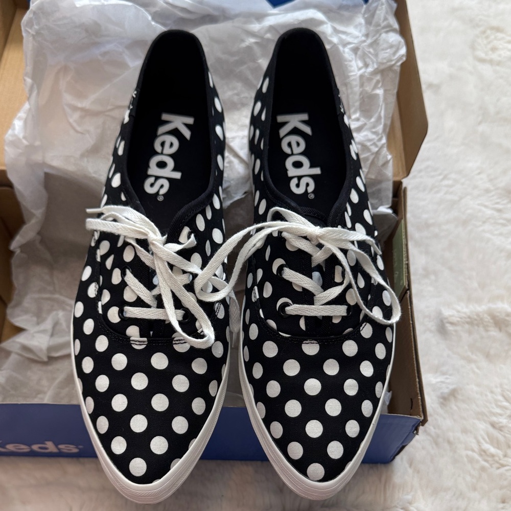 Keds Women's Black and White Polka Dot Sneakers
